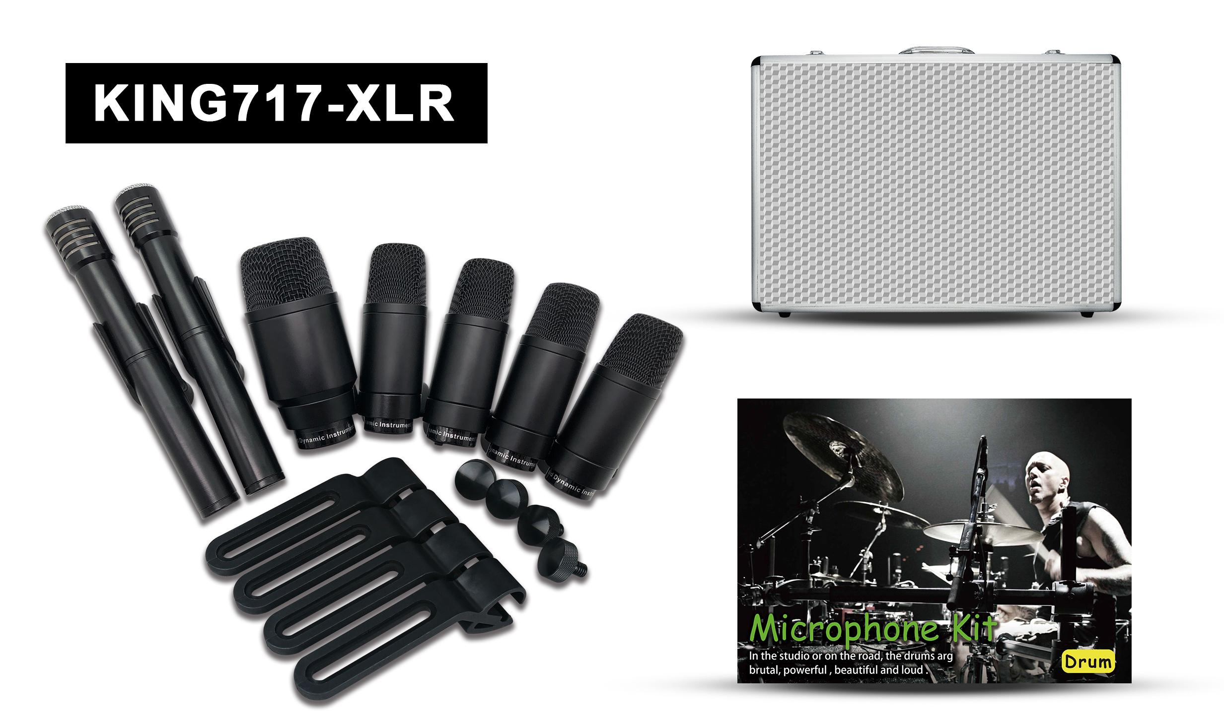 China KING 717XLR drum kit microphone for performance Instrument microphone wholesale