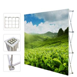 China Portable Trade Show Backdrop Stand Various Shapes Detachable Frame 250g Fabric wholesale