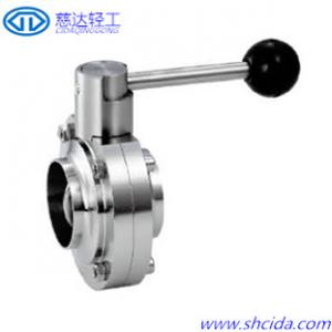China Sanitary SMS manual welding stainless steel butterfly valve wholesale