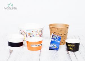 China Gold Printing Frozen Yogurt Cups Flexo / Offset Printing Anti Leaking wholesale