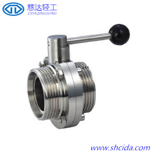 China Sanitary stainless steel SMS thread butterfly valve wholesale