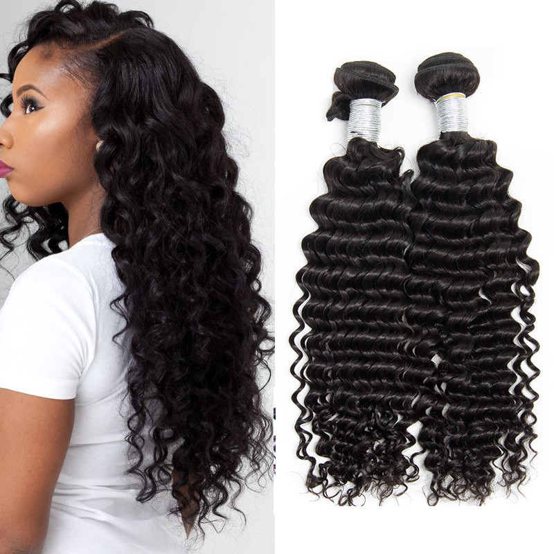 China Peruvian Deep Wave Hair 100% Human Hair Weave Peruvian Curly Hair Extensions on sale