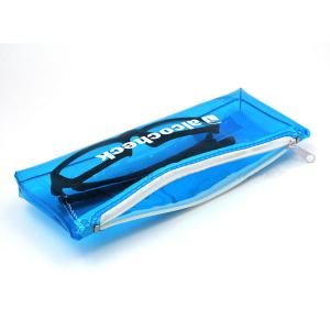 China Designed PVC Zipper Small Plastic Bags with Zipper.Size :Length 21cm. Height12cm. 0.13MM Blue PVC material . wholesale