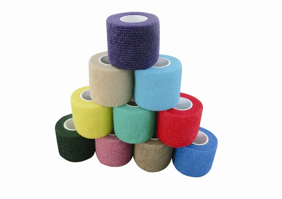 China Colored Self - adhesive Breathable Non - woven Elastic Cohesive Flexible Bandage wholesale