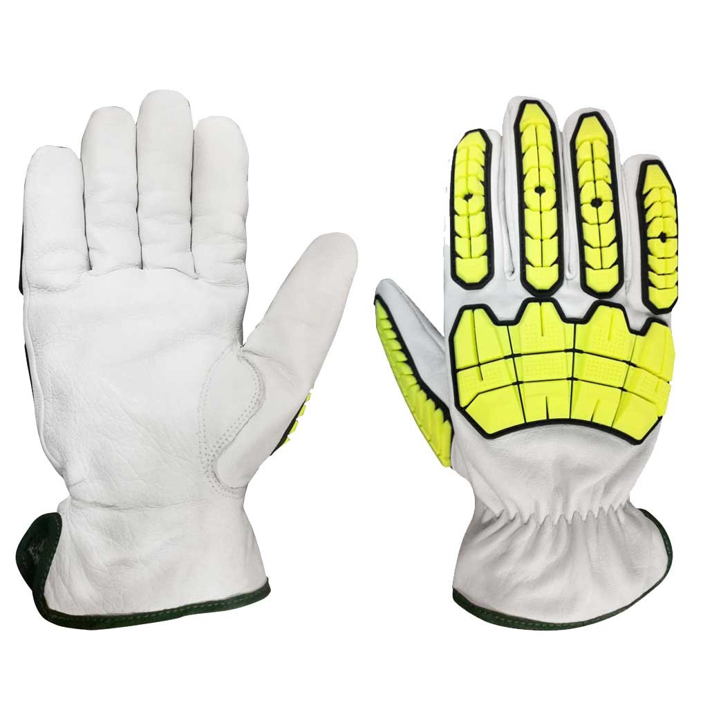 China ANSI Puncture 3 Goatskin Impact Resistant Gloves Rigger Work Gloves wholesale