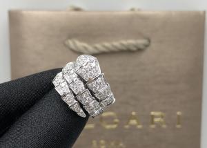 China Luxurious Bvlgari 18K Gold Diamond Ring With Full Pavé Diamonds wholesale