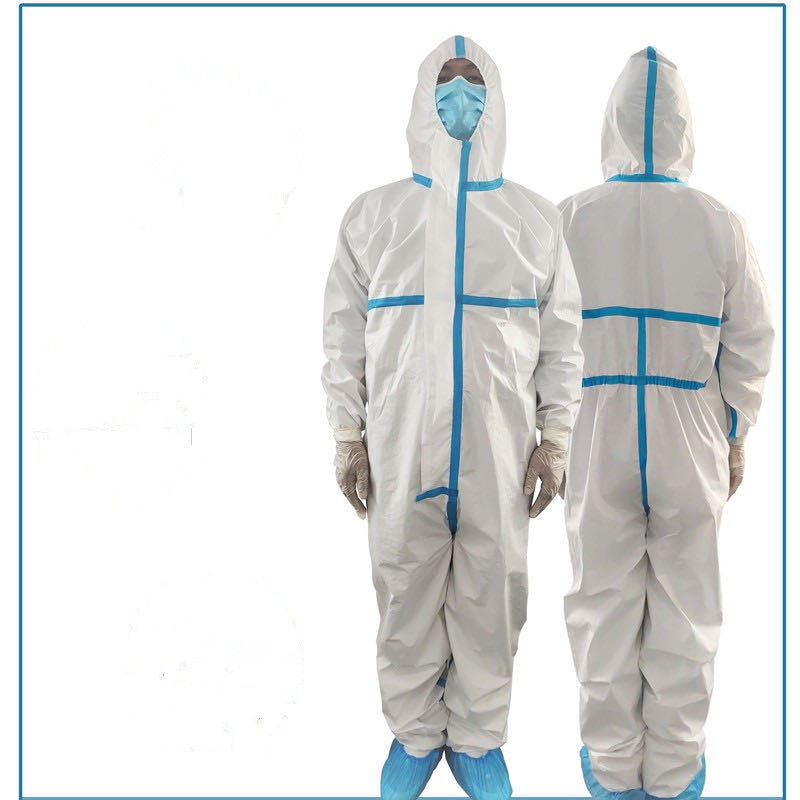 China Breathable Disposable Medical Protective Clothing Anti Static With Elastic Hood wholesale