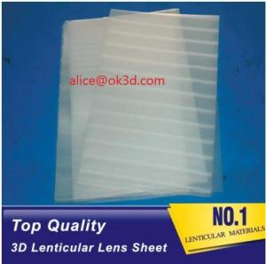 China 100LPI lens PET lenticular materials thinner lens 51x71cm,0.58mm 3D Lenticular  film materials for UV offset print wholesale
