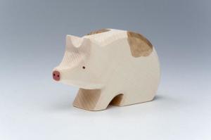 China Carved Oak Beech Wooden Pig Toy Colourful Hand Eye Coordination Training wholesale