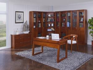 China Nanmu solid wood Home office study room furniture set by Tall storage bookcase cabinet and office reading desk Chair wholesale