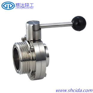 China Sanitary stainless steel welding butterfly valve side SMS side thread wholesale