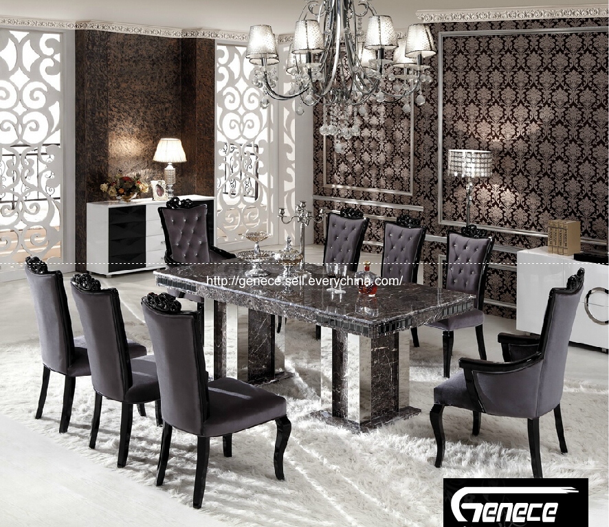 Buy cheap 200cm marble top dining table can be seated with 10 person from wholesalers