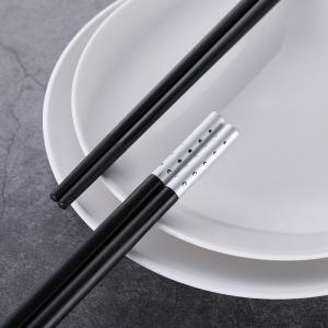 China Gypsophila Decoration Black Silver Alloy Chopsticks Durable Metal Chopsticks wholesale