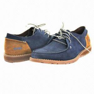 China Men's Leisure Casual Shoes with Suede Upper, Lace-up Closure, High Quality  wholesale
