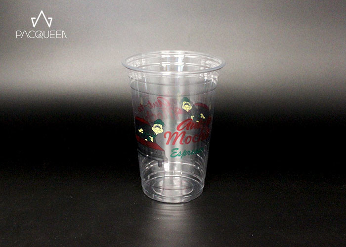 China Round Bottom Disposable Plastic Drinking Cups Custom Colored UV Printing wholesale