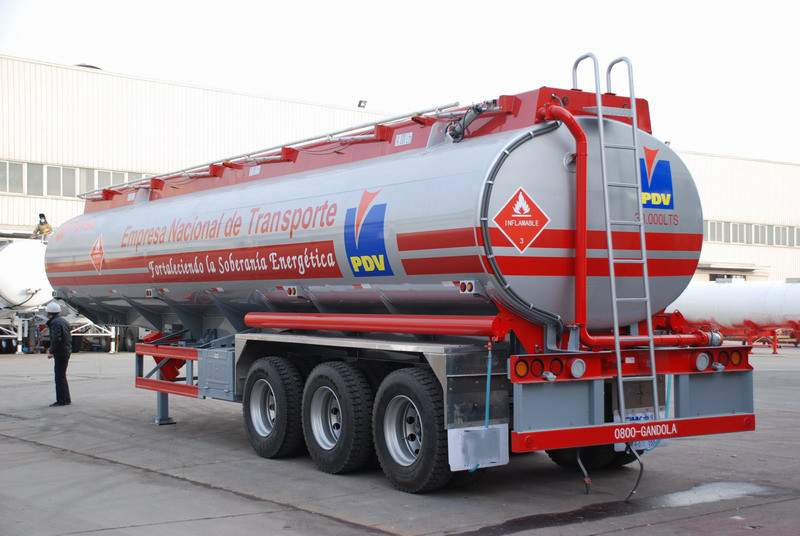 China 36000L Aluminum Tanker Semi-Trailer with 2 BPW axles for Heptane	  9362GHYAL wholesale