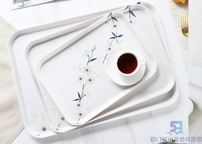 China Beautiful Melamine Serving Tray / Durable Melamine Snack Tray Customized Size wholesale