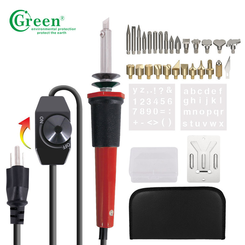 China PS10KT Wood Burning Kit / Soldering Kit 28 Tips With Regulator Temperature Control wholesale