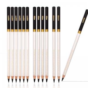 China High grade basswood customized 4.0mm lead black and white charcoal pencil set for sketching and drawing wholesale