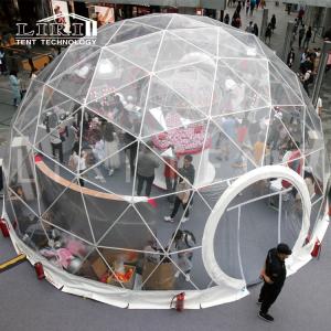 China Dia 14m Transparent PVC Cover Steel Frame Geodesic Dome Tent wholesale