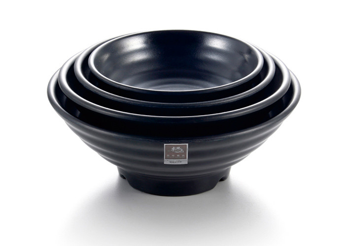 China Custom Black Large Melamine Ramen Bowls / Melamine Noodle Bowl For Restaurants wholesale