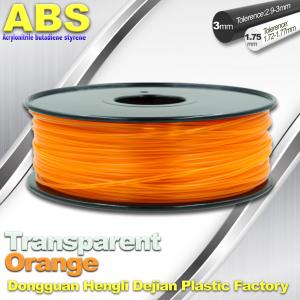 China ABS Desktop 3D Printer Plastic Filament Materials Used In 3D Printing Trans Orange wholesale