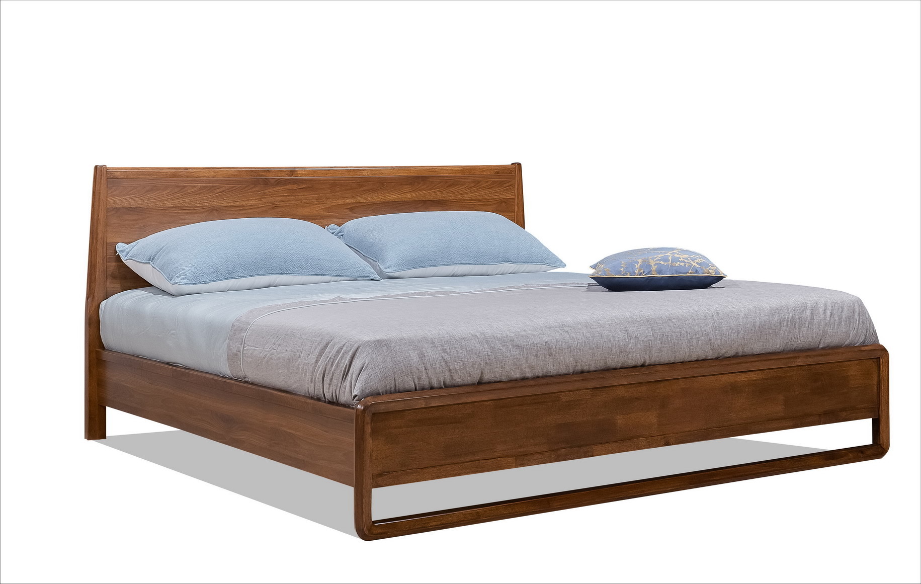 China 2017 New design of  Doube / King bed Interior Fitment for Apartment Furniture by Walnut wood from China factory wholesale