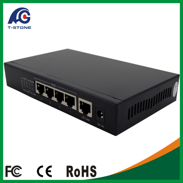 China OEM 4 port Gigabit PoE Switch with one Uplink Port for CCTV IP Camera (IEEE 802.3af.15.4W) wholesale