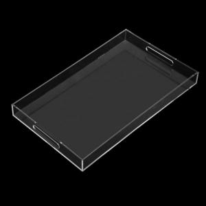 China Plexiglass Clear Custom Acrylic Fabrication Acrylic Perspex Tray With Handles wholesale