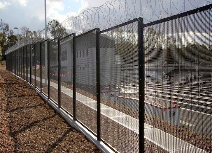 China Black PVC Coated Welded Wire Mesh Rigid Anti Climb Security Fence Panel 11 Gauge wholesale