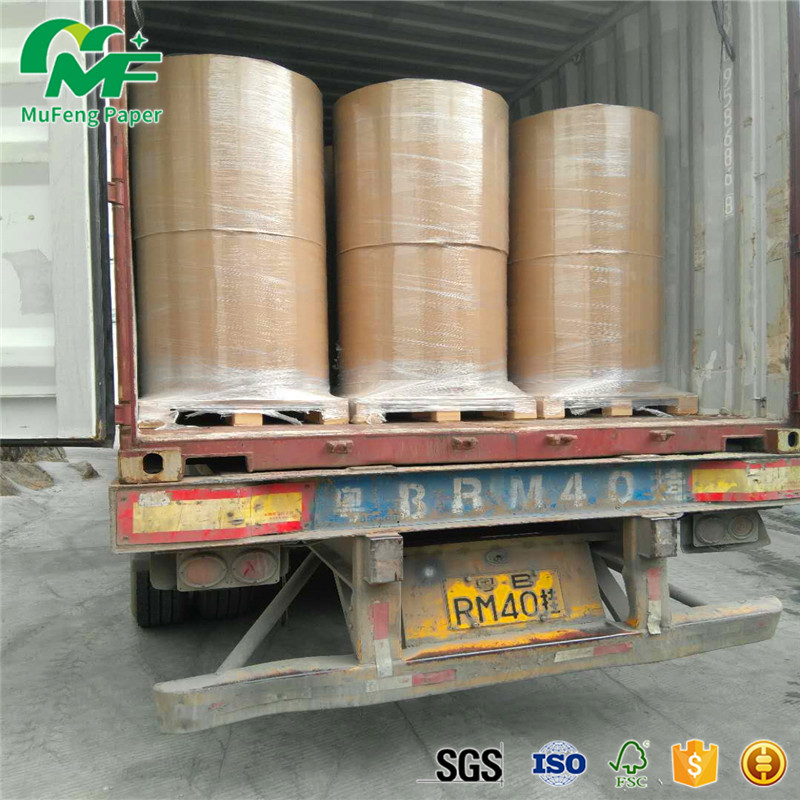 China Nontoxic 55gsm Thermal Paper Jumbo Rolls , Jumbo Paper Roll High Rubbing Resistance wholesale