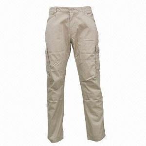 China Men's Leisure Pants/Trousers with Two Pockets at Back Side, Comfortable and Quickly Dry, Khaki  wholesale
