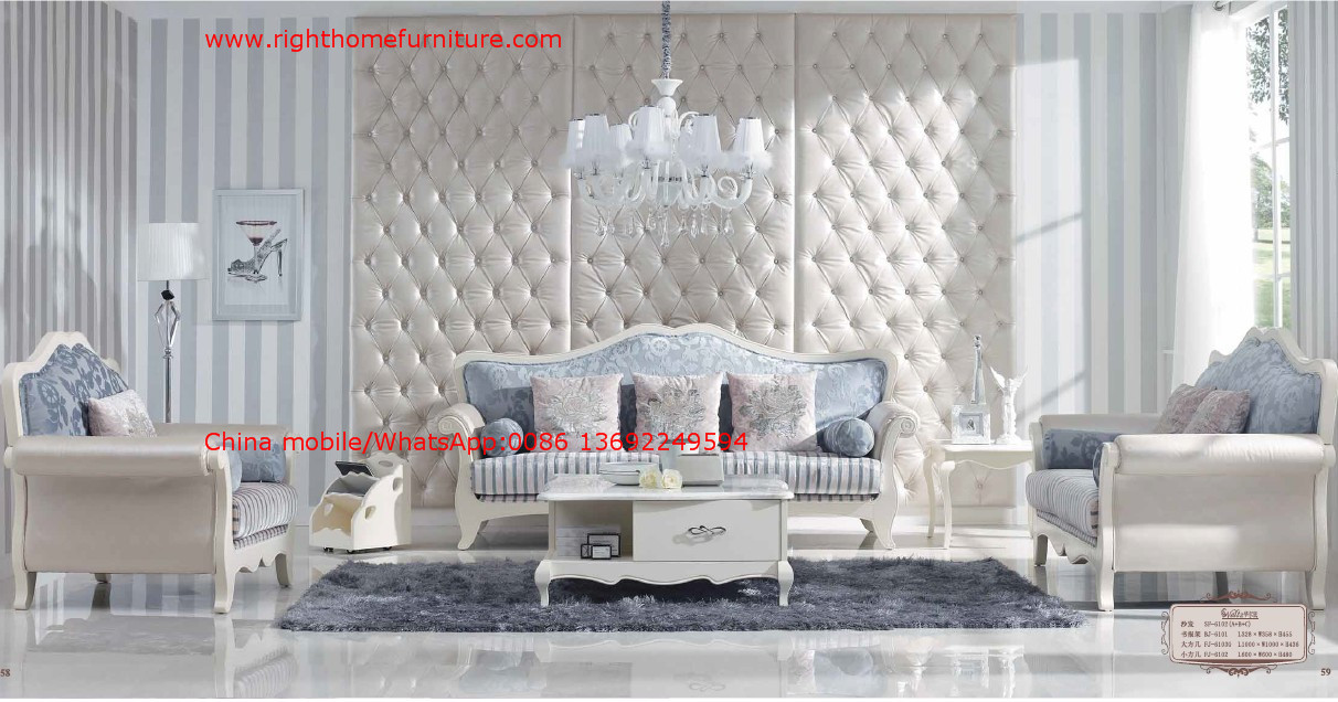 China Luxury Fabric Sofa set in 1+2+3 seat  used Rubber wood frame and Plywood with High density sponge infilled wholesale