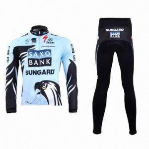 China Cycling Jacket and Pants with Reflective Piping and YKK Zipper wholesale