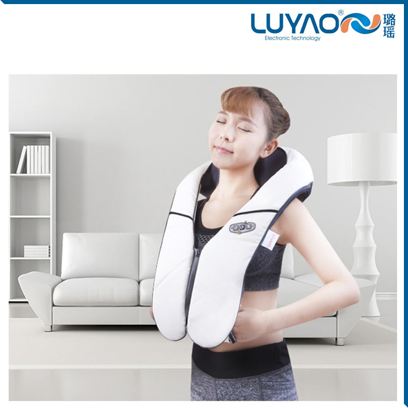 China Intelligent PU Shiatsu Neck Shoulder Massager Positive And Reserve Zipper Merge wholesale
