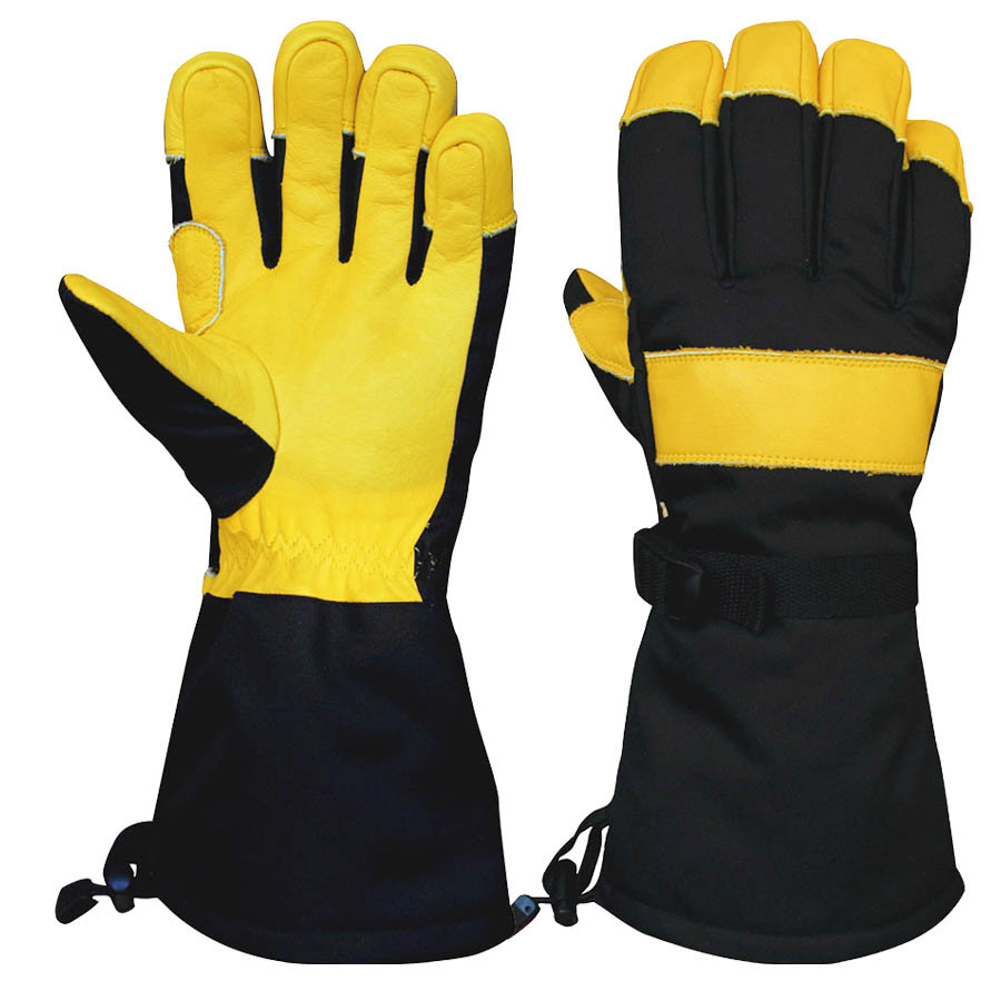 China Outdoors Five fingers Leather Ski Gloves Deerskin Ski Gloves Hysafety brand wholesale