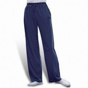 China Sports Trousers with Functional Drawstring and Elastic Waist, Made of Cotton and Spandex wholesale