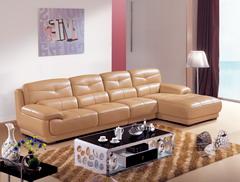 China LS052S Maize-Yellow Leather Sofa wholesale