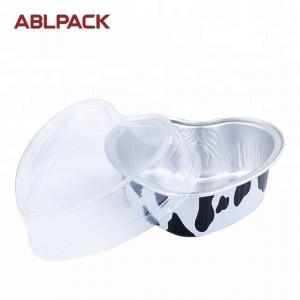 China Aluminum food box Disposable Laminated Smoothwall Heart Shape Foil Cake Baking Wrapper Wholesale wholesale