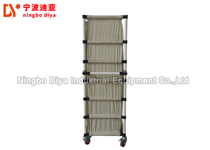 China Canvas Turnover Stainless Steel Trolley / Rolling Utility Cart For Workshop Factory wholesale