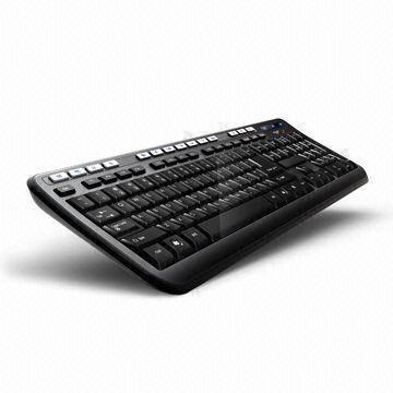 China Multimedia Keyboard, Supports Microsoft Windows/98/2000, Me, NT and XP/7, with No Noise Feature wholesale