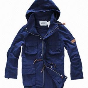 China Fashionable Windbreaker, Unisex Khaki, Navy Lifestyle Jacket/Coat, Softshell Jacket, Detachable Hood  wholesale