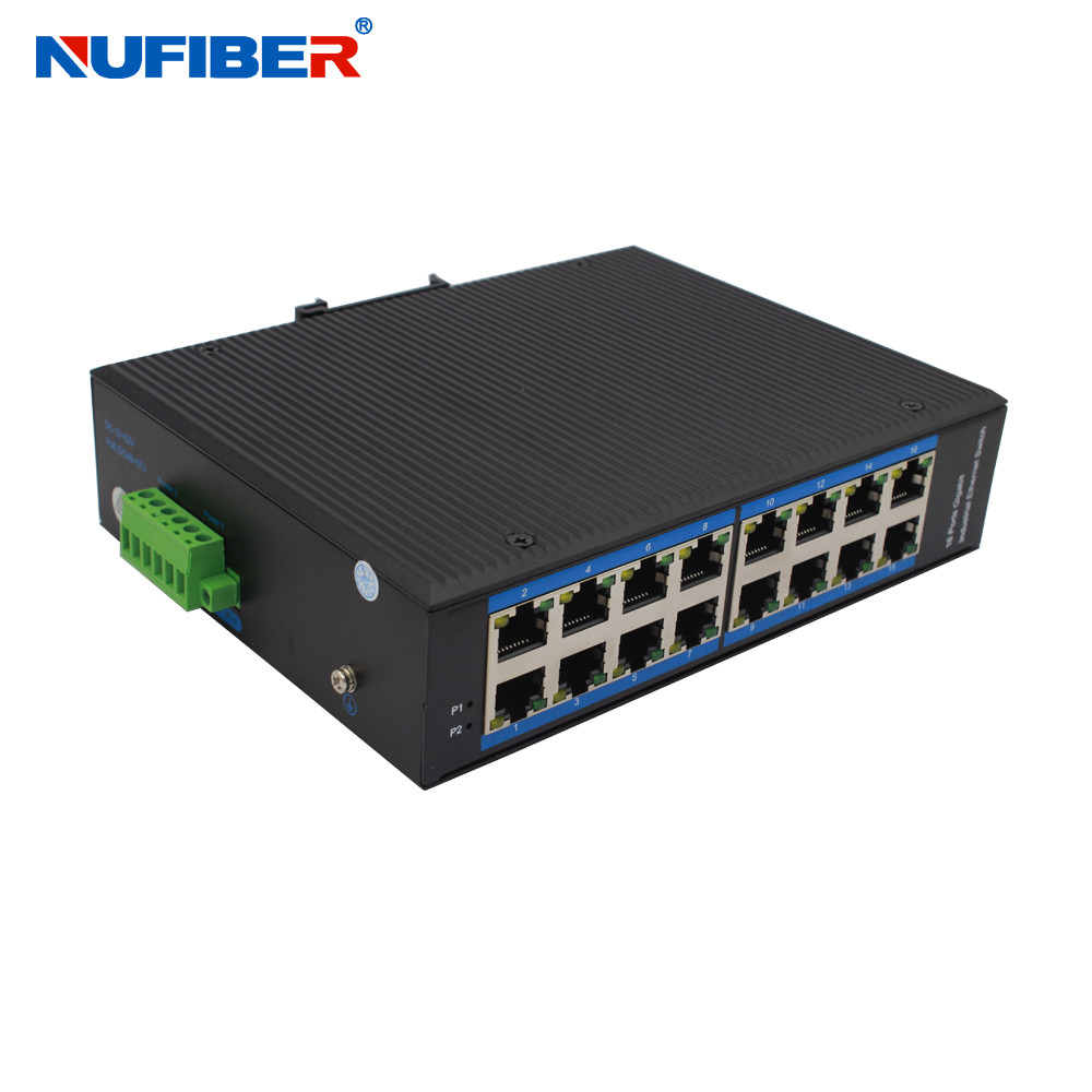 China 16Ports 1000Base-T Outdoor Unmanaged Industrial Ethernet Switch 16*10/100/1000M UTP Port Converter wholesale