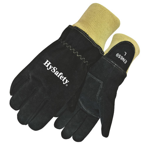 China Flame Retardant Structural Firefighting Gloves Cowsplit Shell Wristlet Cuff wholesale
