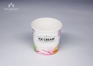 China White Branded Disposable Ice Cream Containers Double Coating Non Toxic wholesale