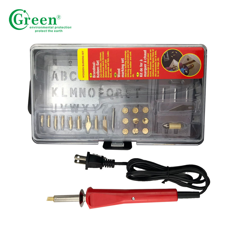 China Pyrography Electric Iron Wood Burning Kit / Tool 110-240V Green PS2000 wholesale