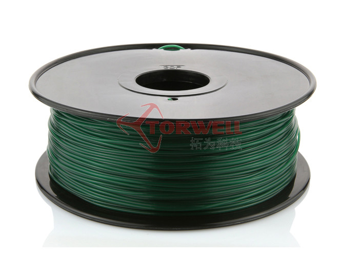 China Toughness 1.75MM 3D Printer PLA Filament Dark Green , ABS / HIPS 3D plastic filament wholesale
