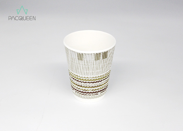 China Printed Stylish Ripple Coffee Cups Heat Proof Food Safety Grade Offset Printing wholesale