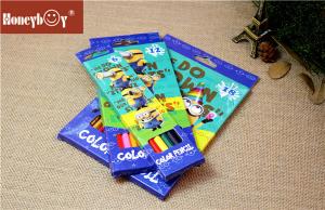 China Bulk packing cheap 24 color pencil set, wooden drawing color pencil pack in kraft paper box wholesale