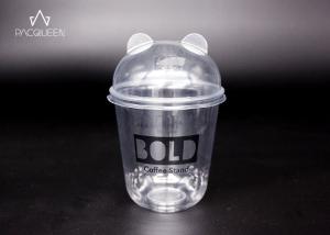 China Shaped Lids Cold Drink Disposable Cups PET / PP Leak Resistant for Milk Tea wholesale